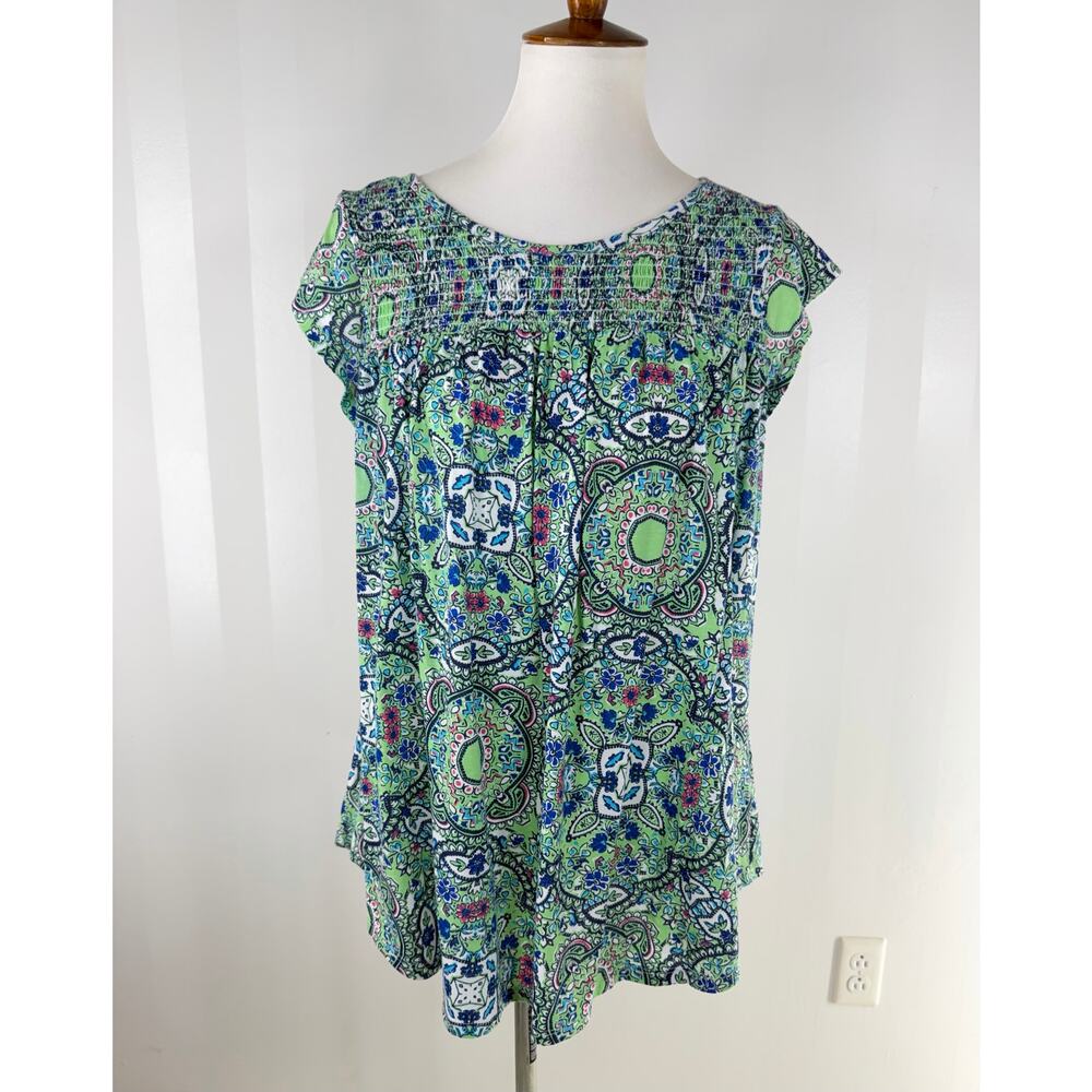 KIM ROGERS Multicolor Cap Sleeve Top